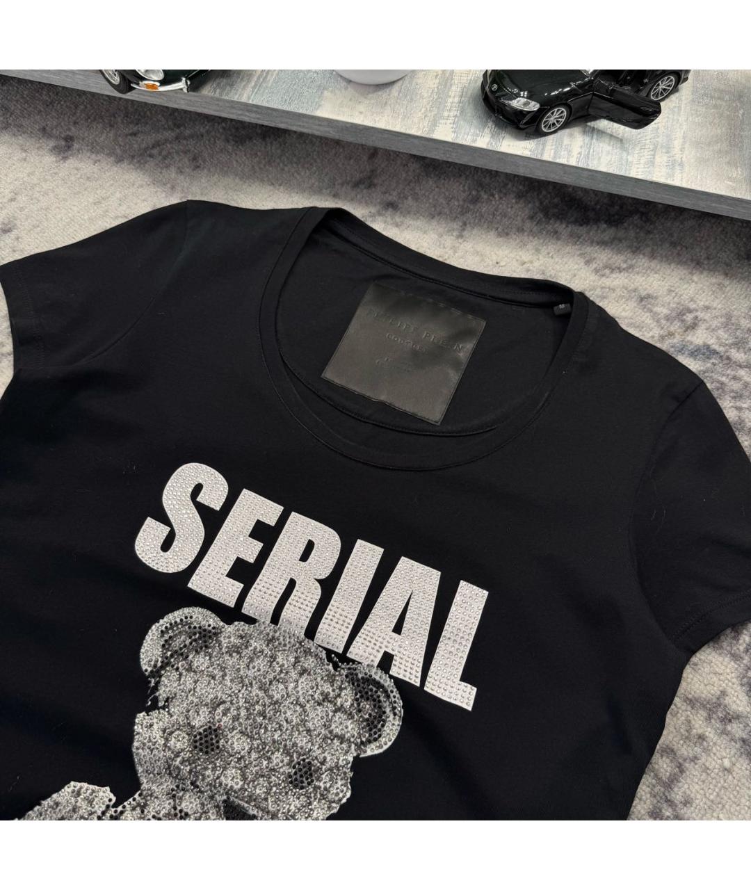 PHILIPP PLEIN Черная хлопковая футболка, фото 3