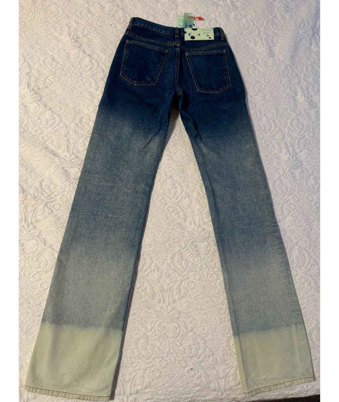 OFF-WHITE Голубые прямые джинсы, фото 2