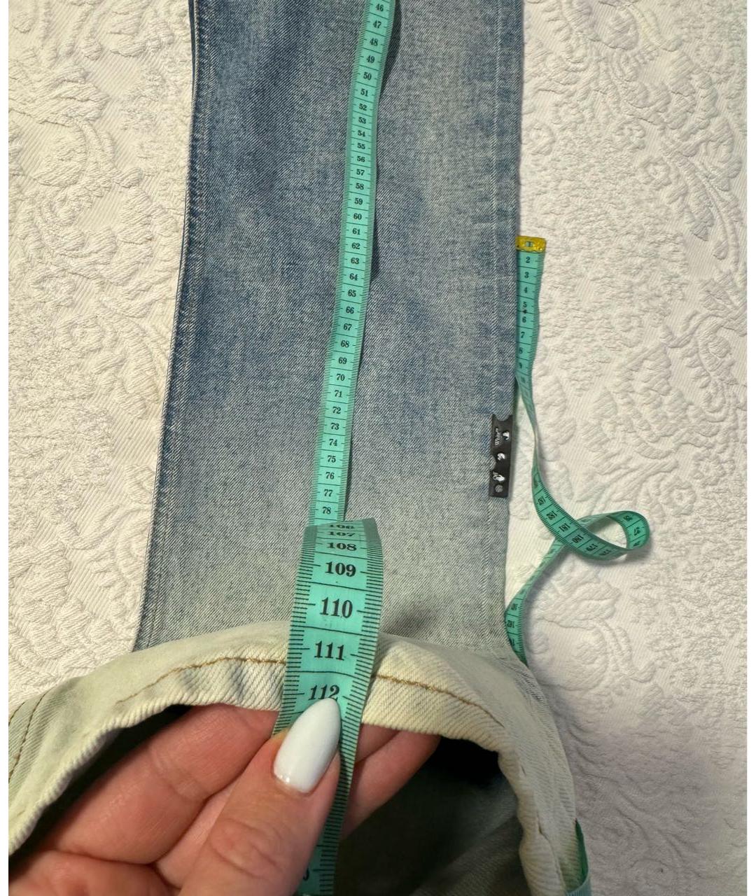 OFF-WHITE Голубые прямые джинсы, фото 7