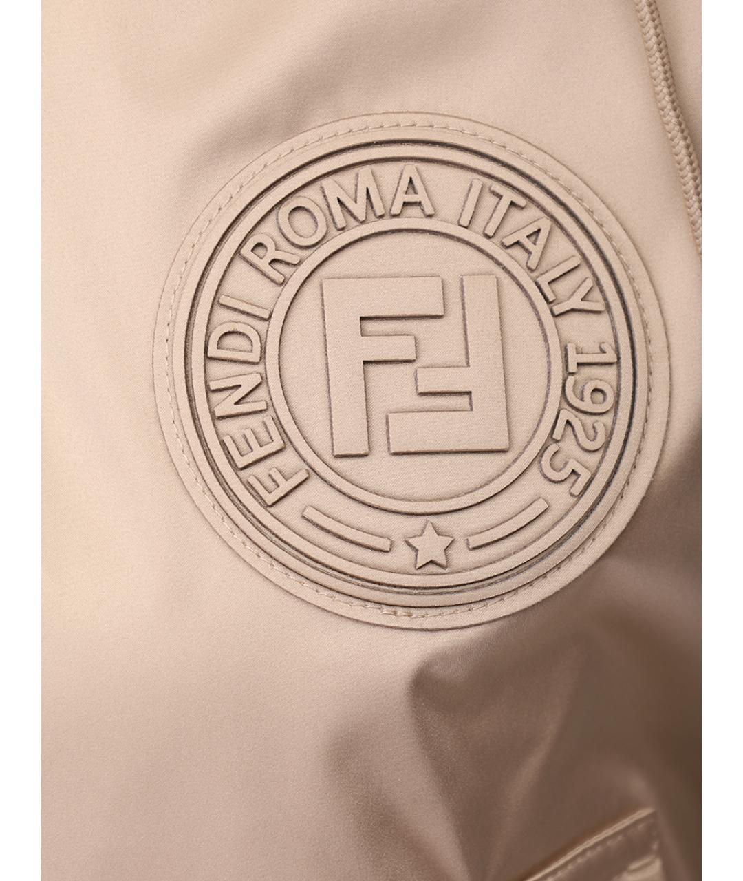 FENDI Бежевая полиамидовая куртка, фото 6