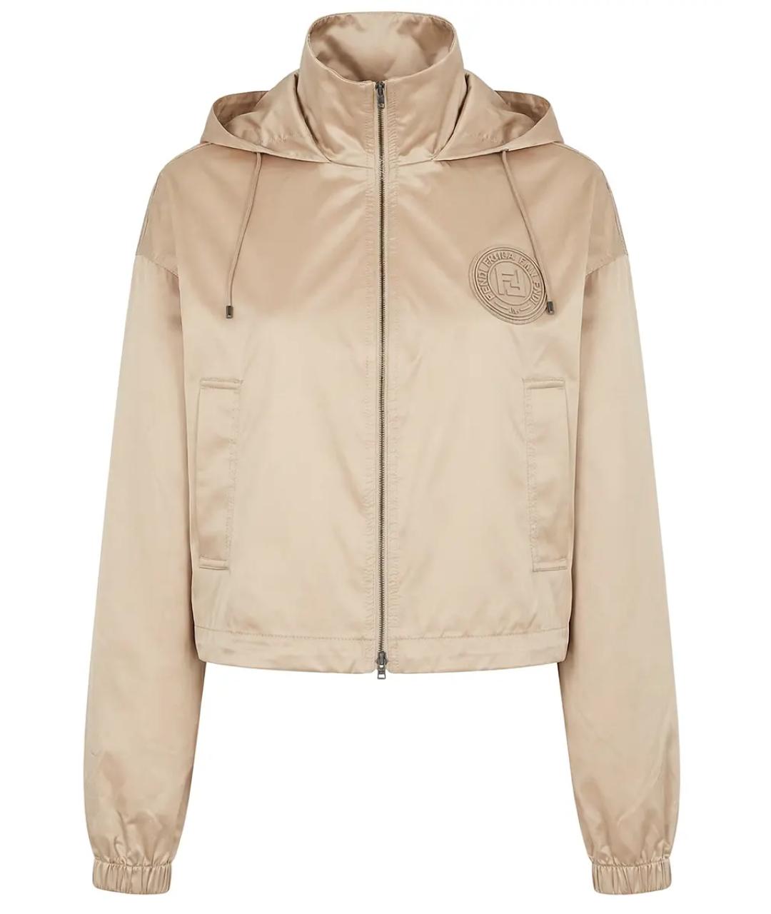 FENDI Бежевая полиамидовая куртка, фото 1