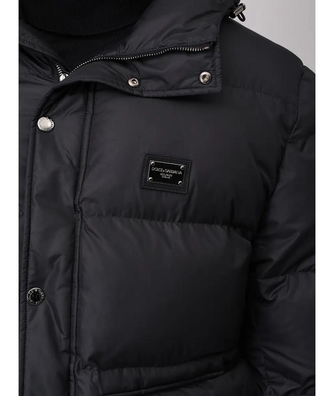 DOLCE&GABBANA Черный полиамидовый пуховик, фото 5