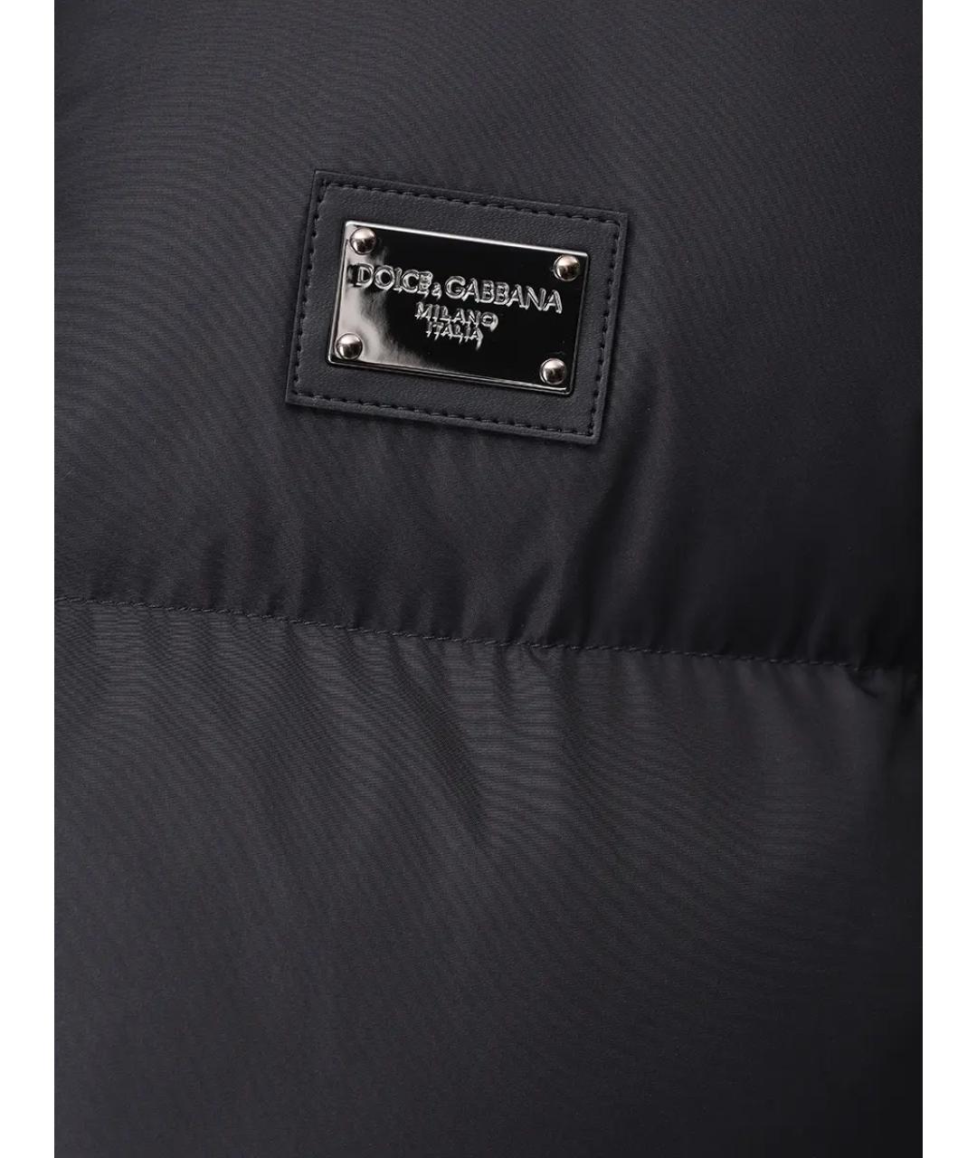 DOLCE&GABBANA Черный полиамидовый пуховик, фото 6