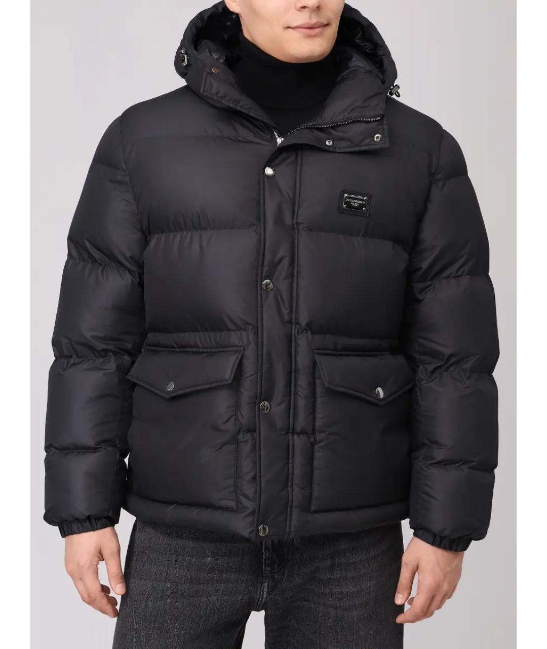 DOLCE&GABBANA Черный полиамидовый пуховик, фото 4