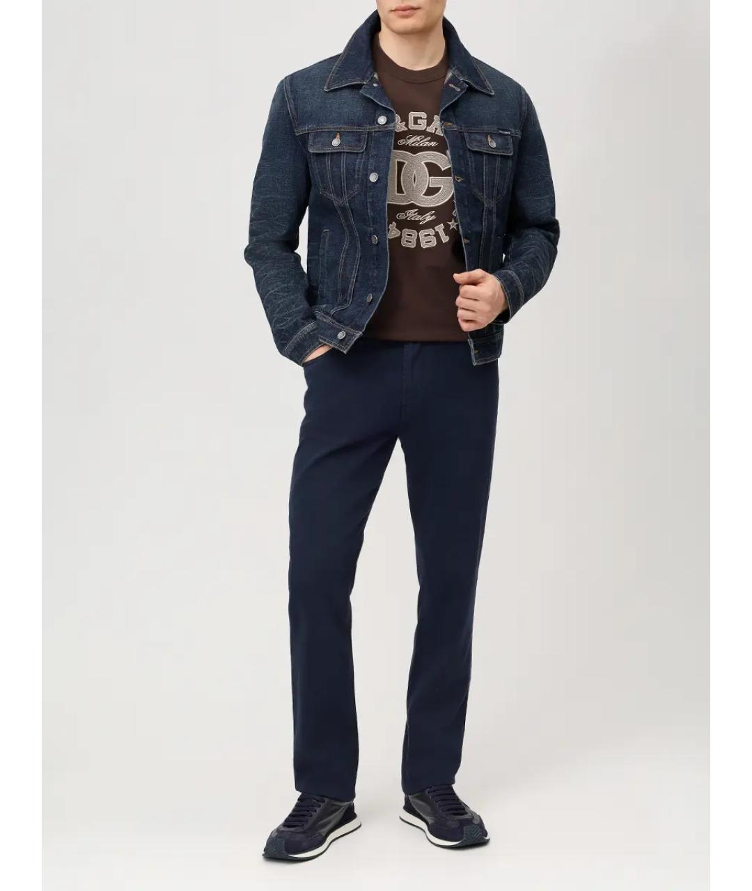 DOLCE&GABBANA Коричневая хлопковая футболка, фото 2