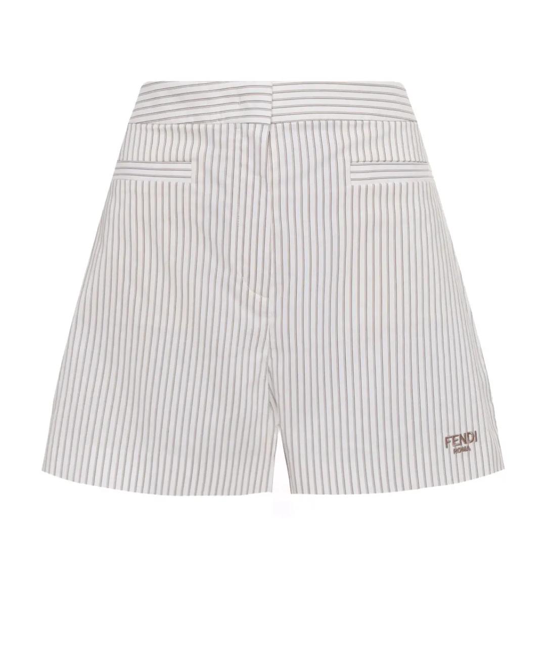 FENDI Белые хлопковые шорты, фото 1