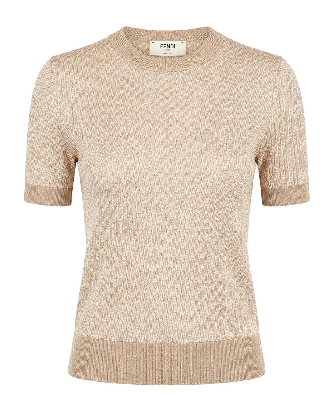 FENDI Бежевый шерстяной джемпер / свитер, фото 1