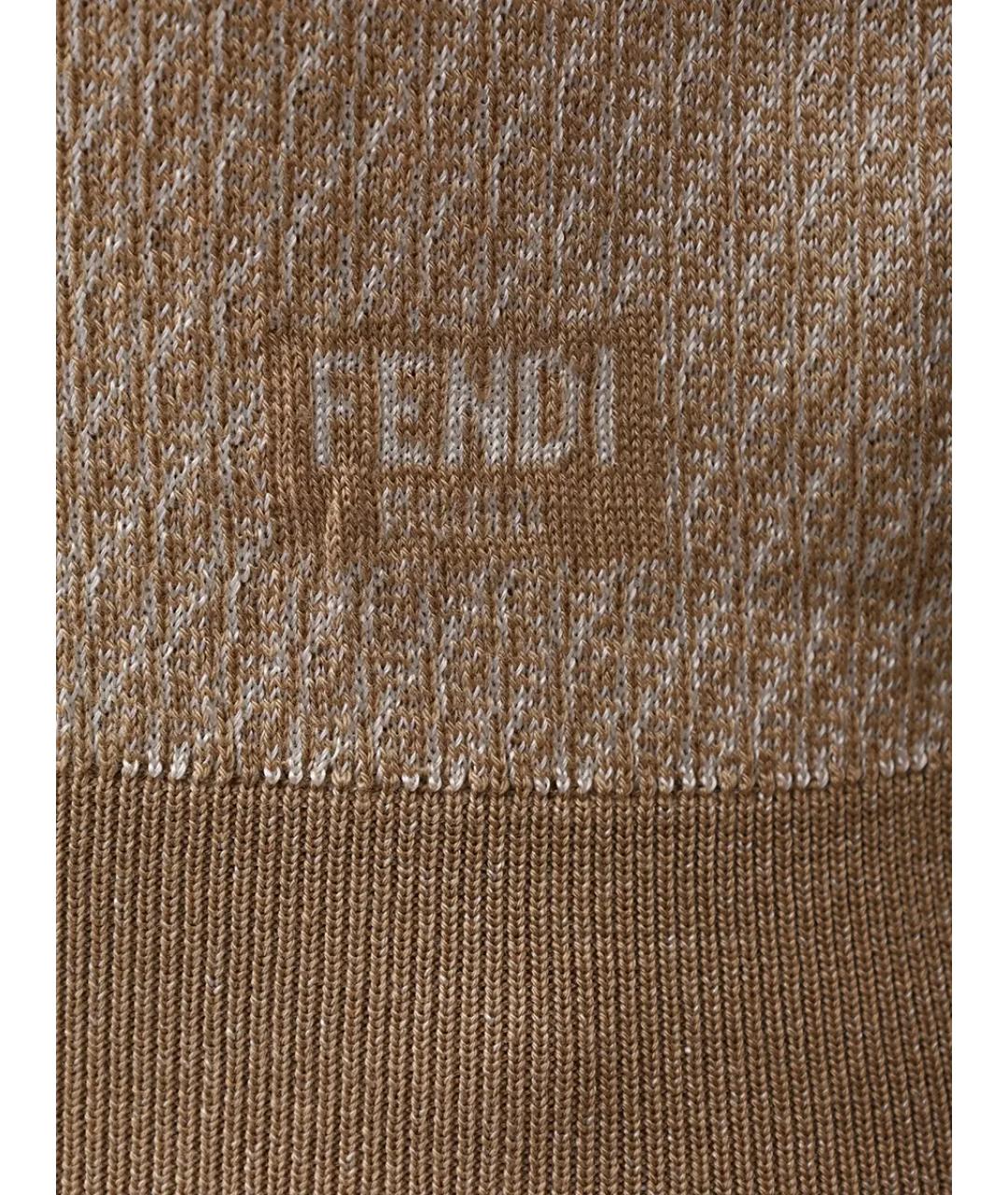 FENDI Бежевый шерстяной джемпер / свитер, фото 6