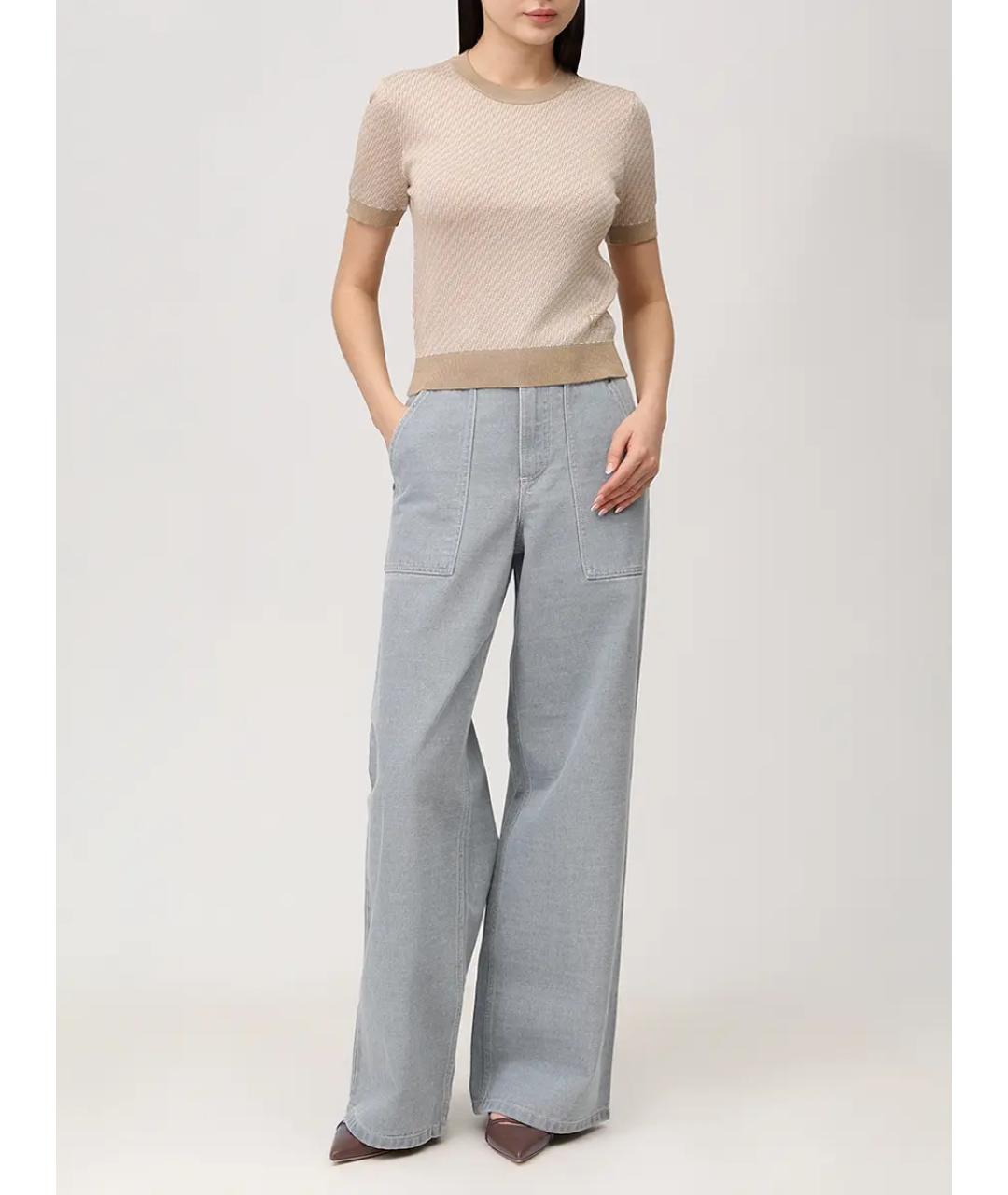 FENDI Бежевый шерстяной джемпер / свитер, фото 2