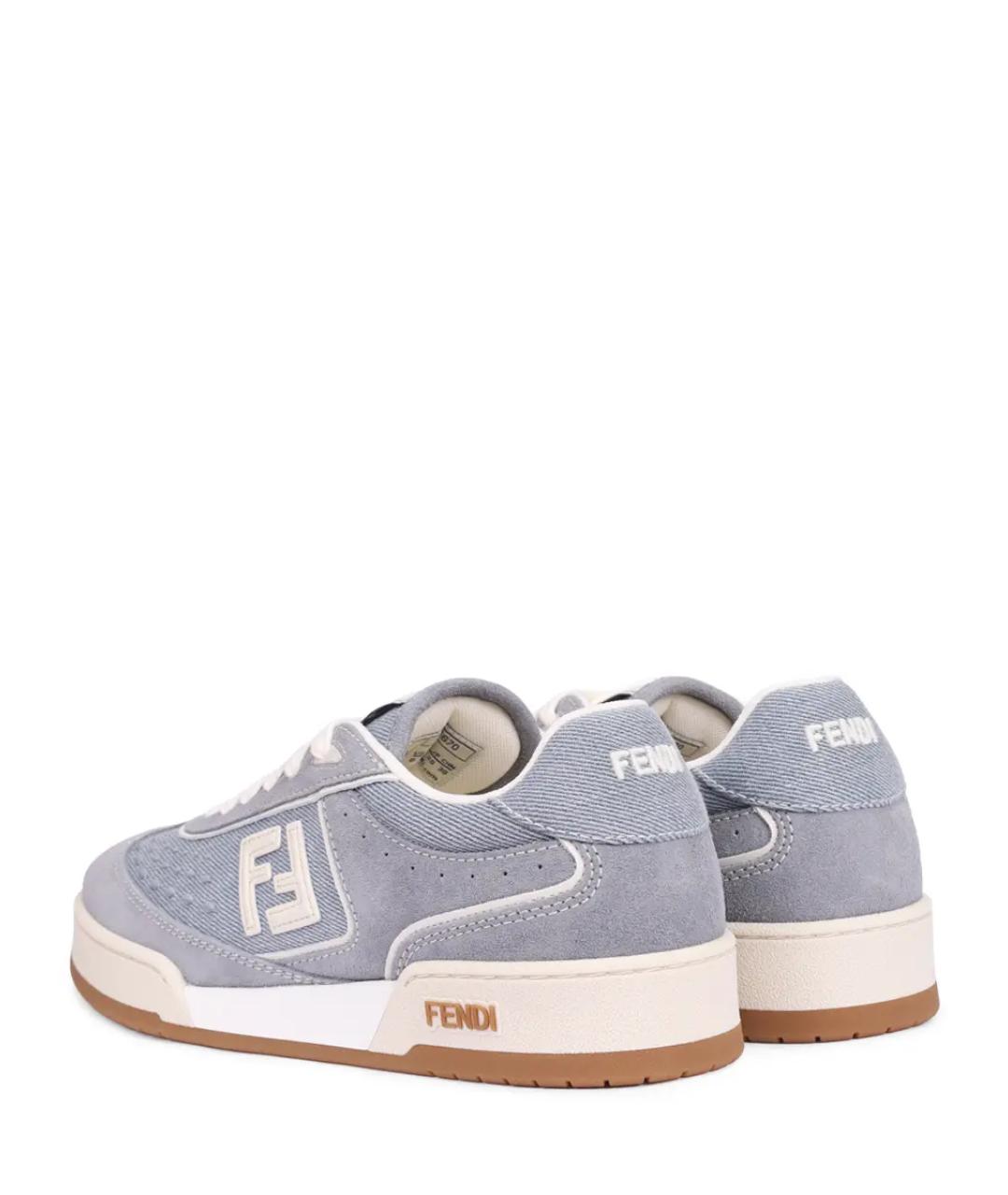FENDI Голубые текстильные кеды, фото 4