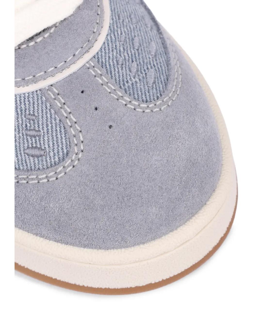 FENDI Голубые текстильные кеды, фото 5