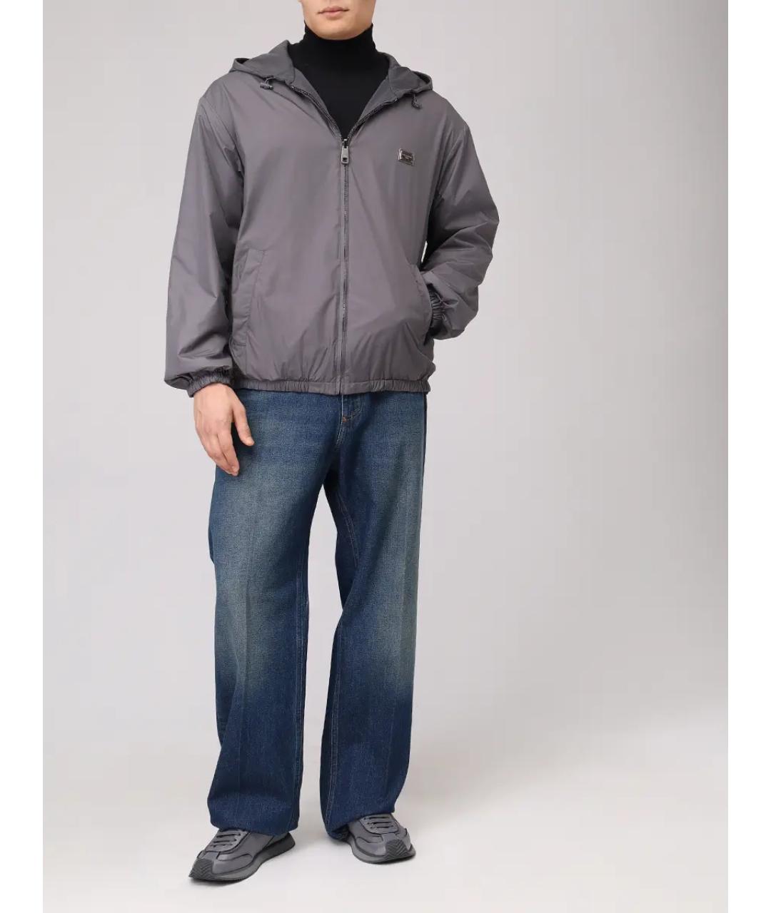 DOLCE&GABBANA Серая полиамидовая куртка, фото 2