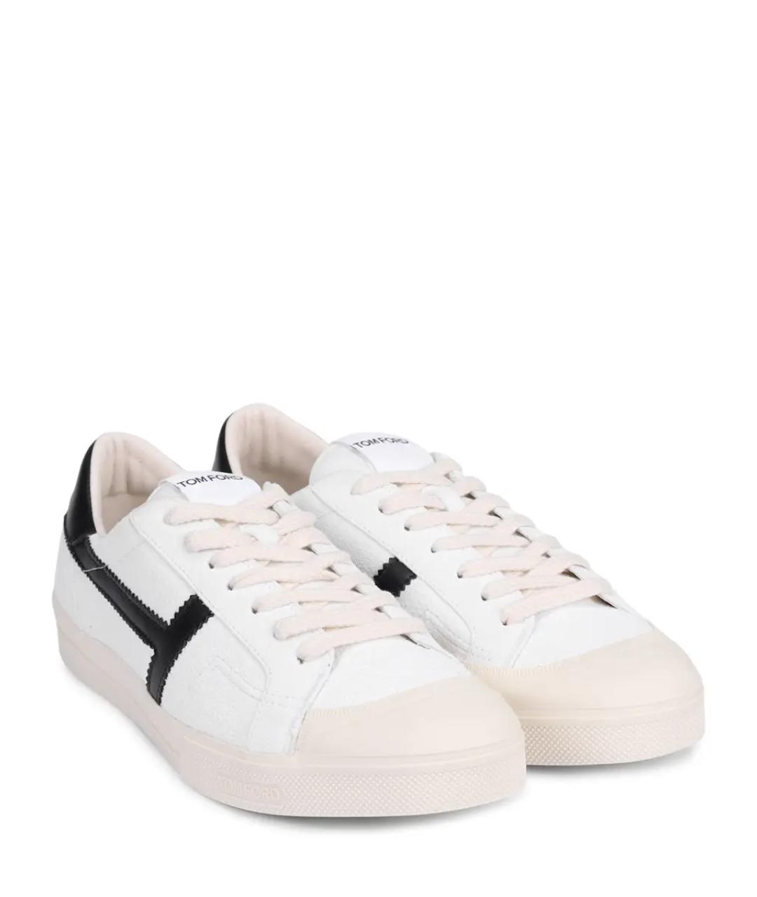 TOM FORD Белые кожаные кеды, фото 2
