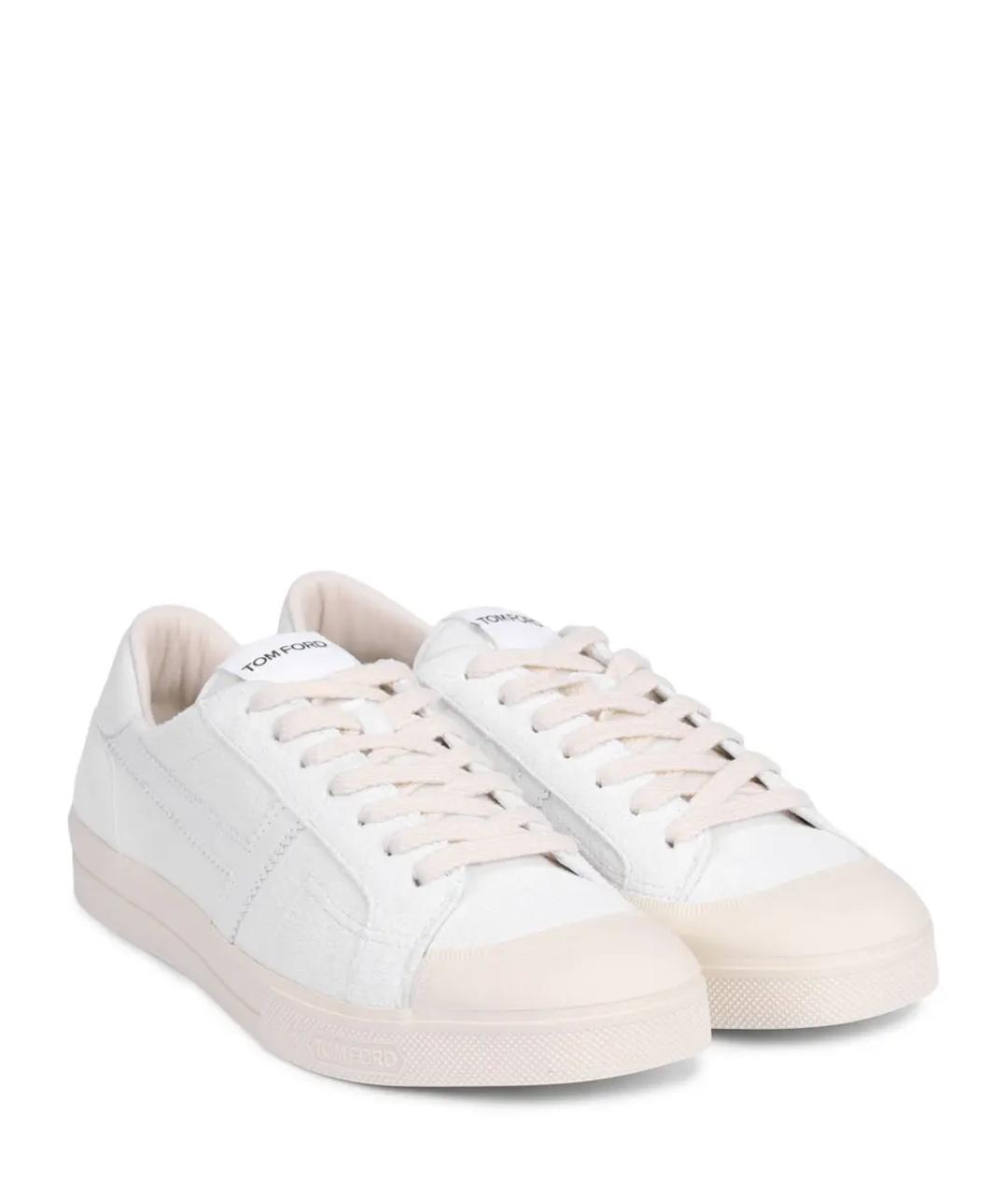 TOM FORD Белые кожаные кеды, фото 2