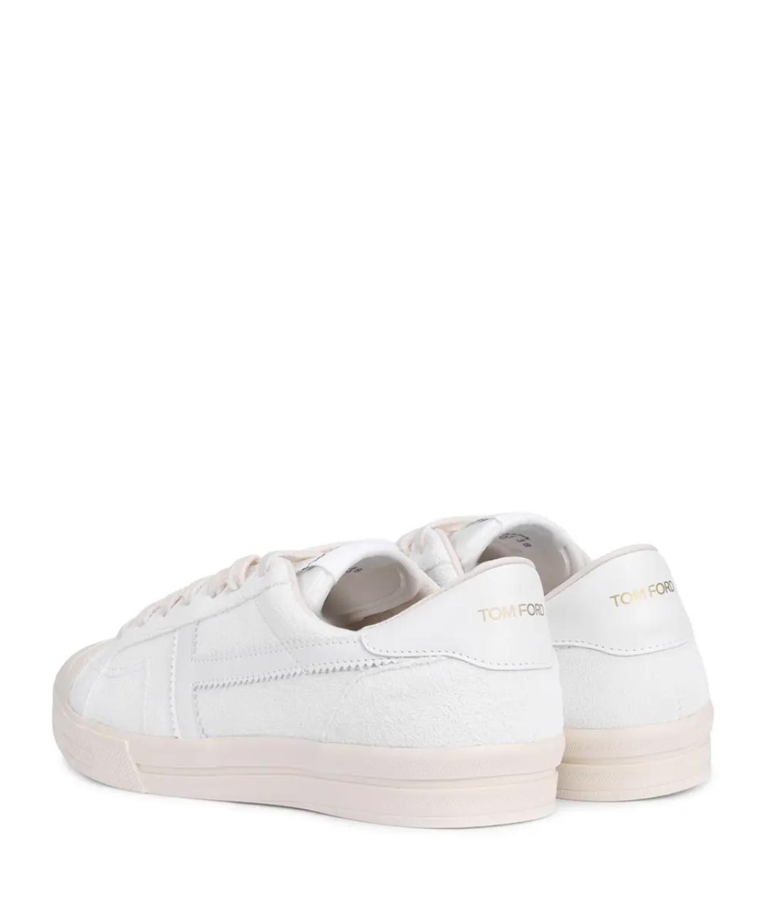 TOM FORD Белые кожаные кеды, фото 4
