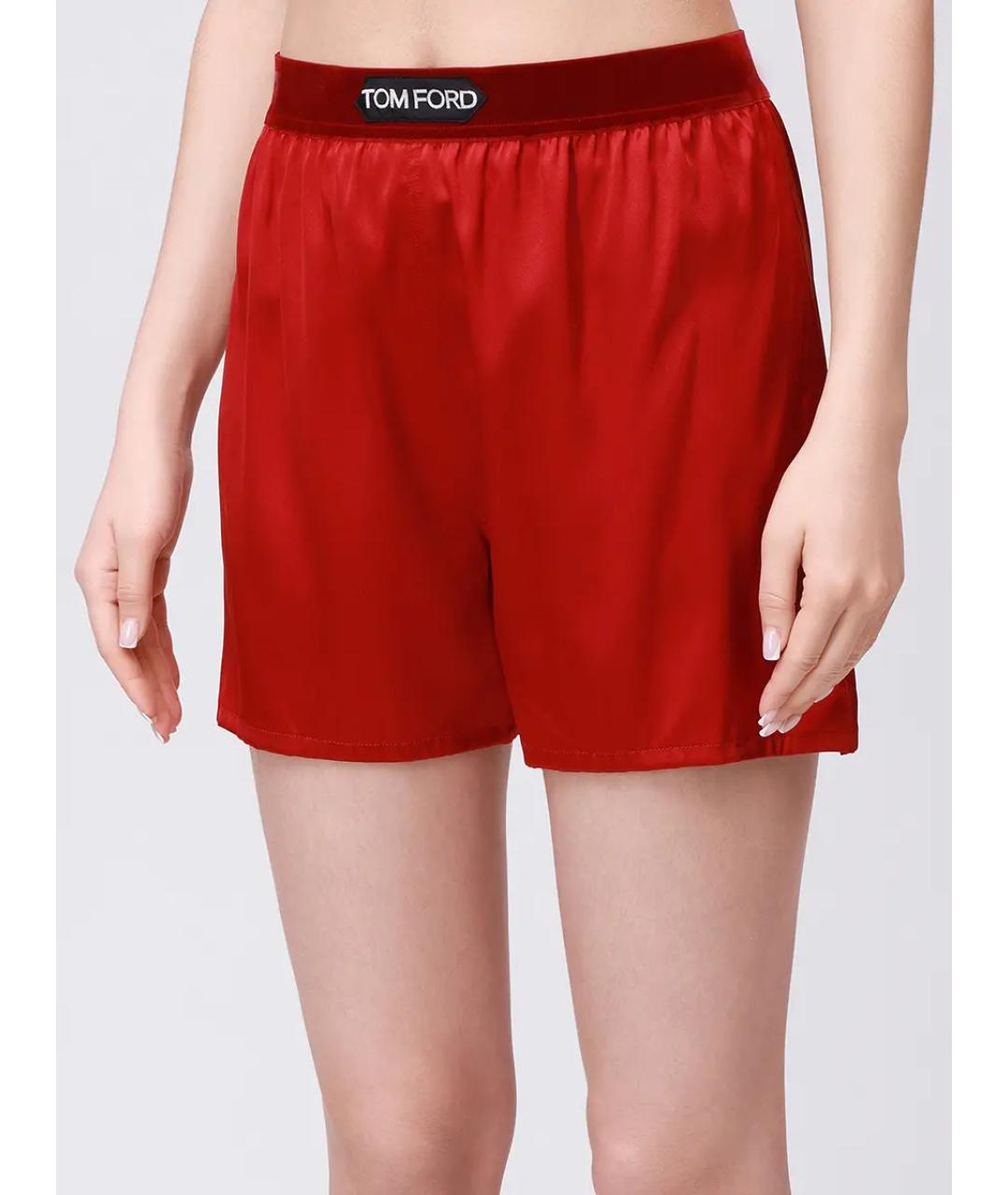TOM FORD Красные шелковые шорты, фото 4
