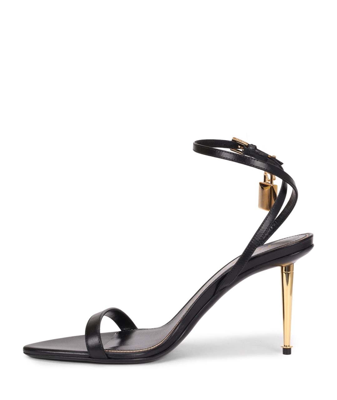 TOM FORD Черные кожаные босоножки, фото 3