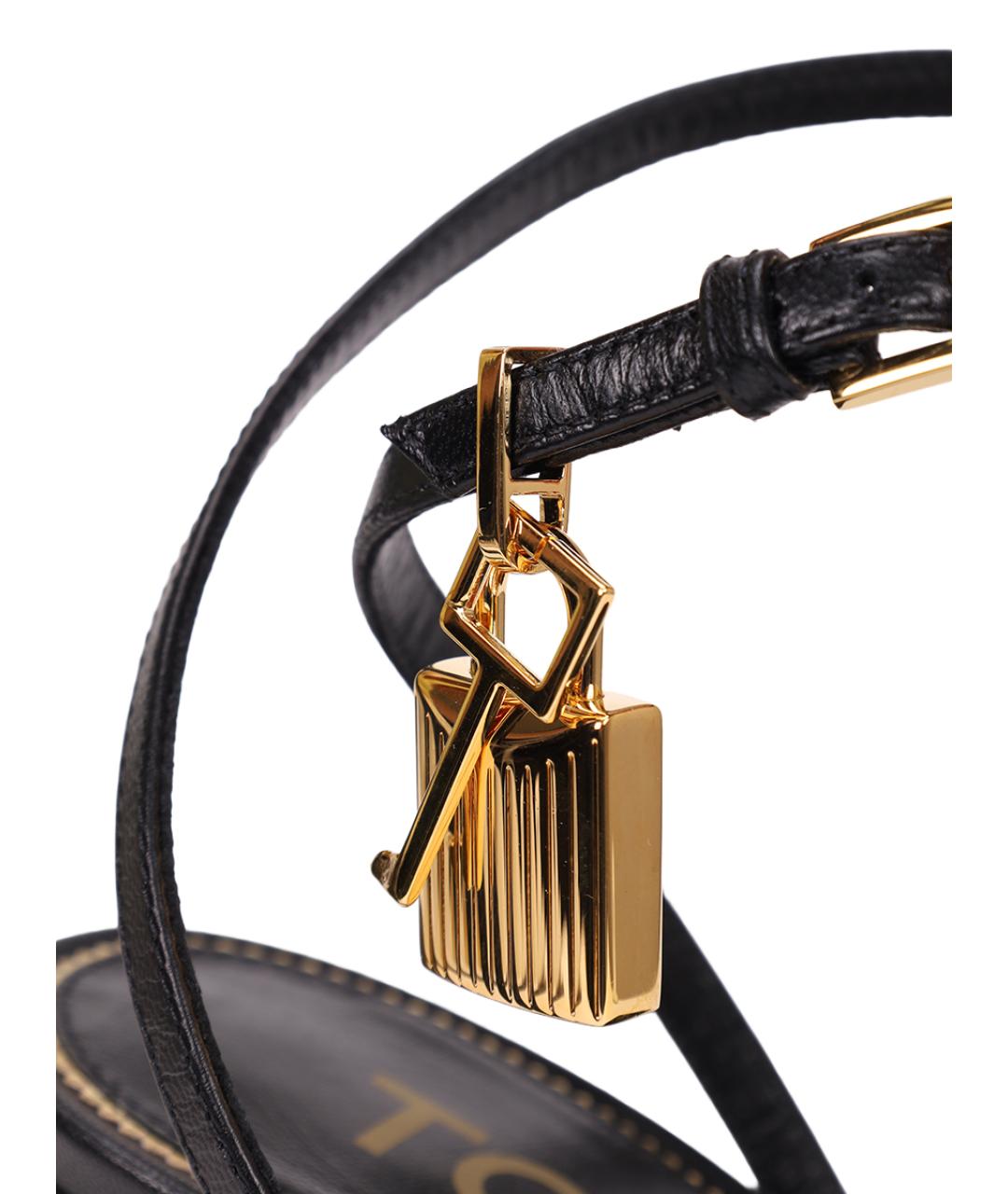 TOM FORD Черные кожаные босоножки, фото 5