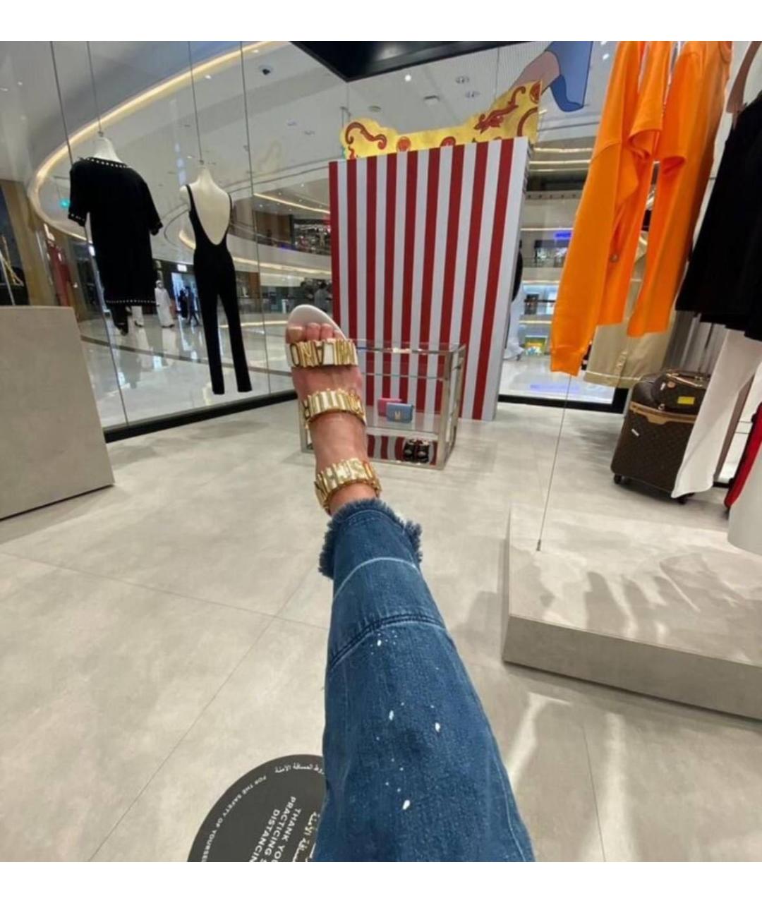 MOSCHINO Белые кожаные босоножки, фото 6