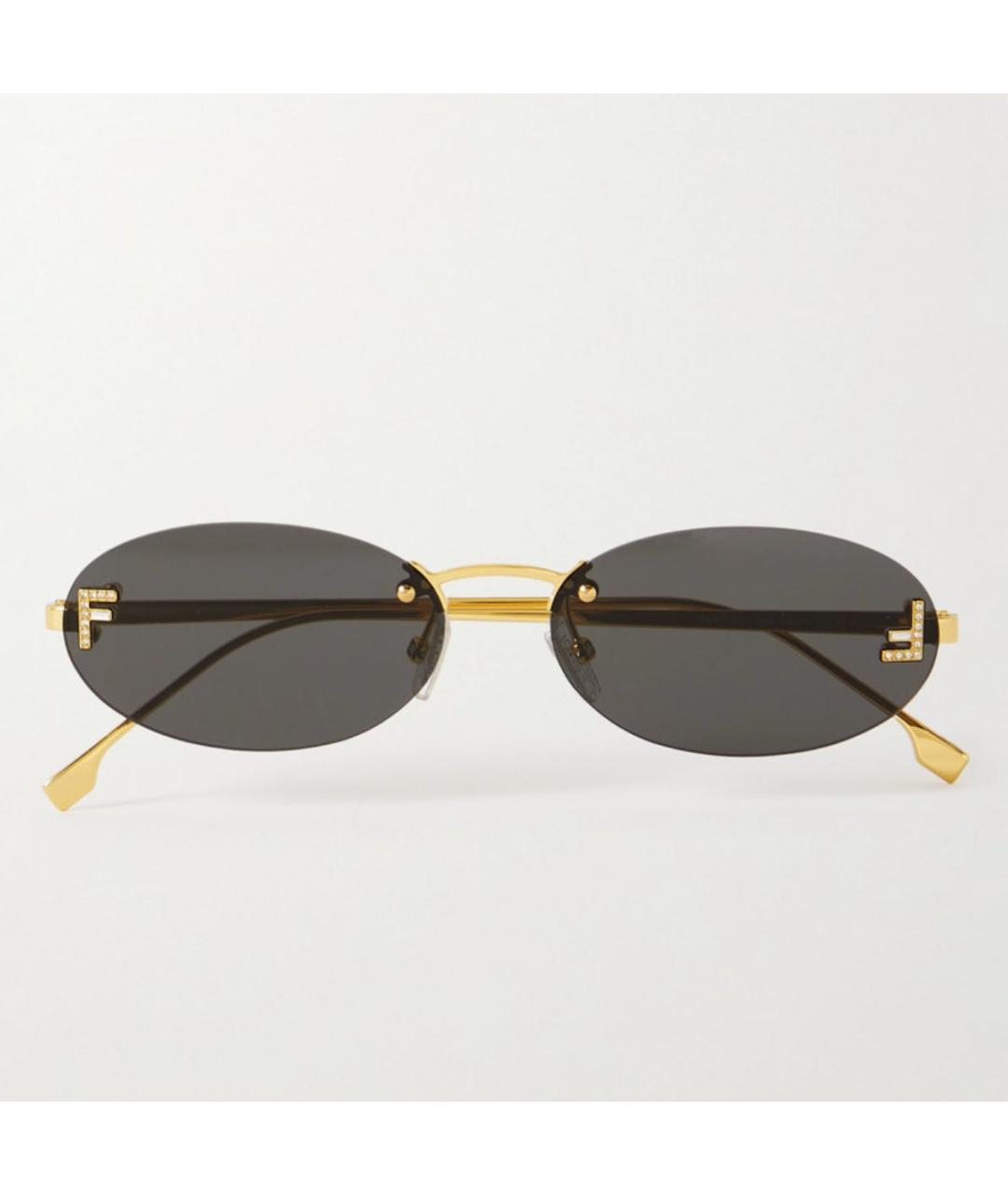 FENDI Черные металлические солнцезащитные очки, фото 5