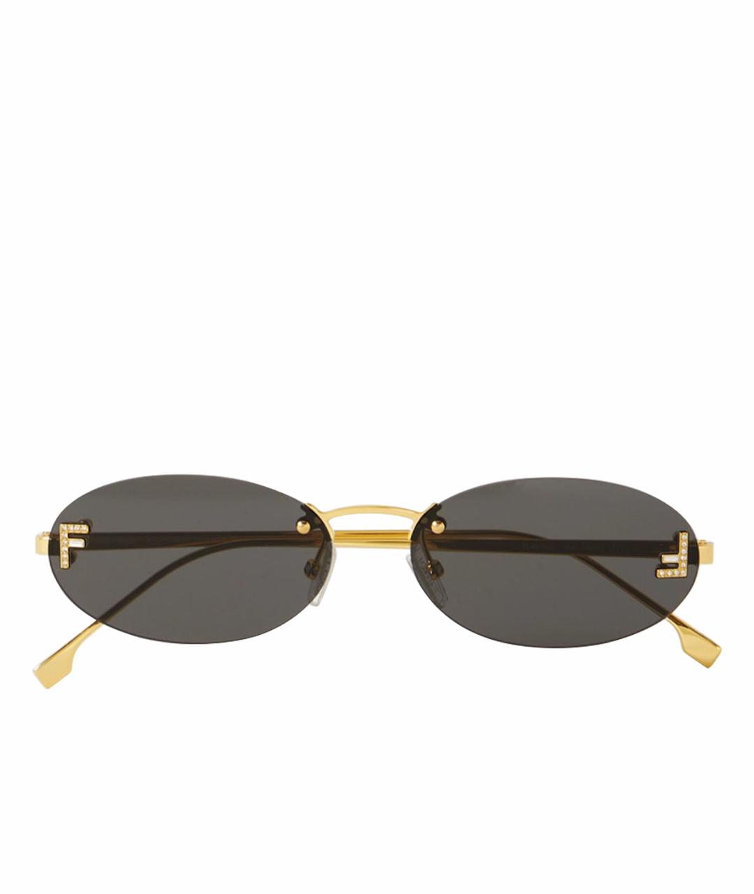 FENDI Черные металлические солнцезащитные очки, фото 1