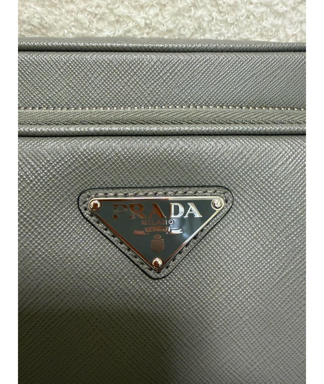 PRADA Антрацитовая кожаная сумка на плечо, фото 5