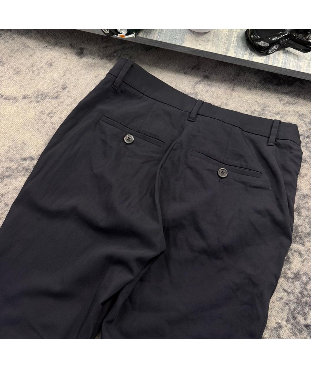 BRUNELLO CUCINELLI Темно-синие шерстяные брюки узкие, фото 7