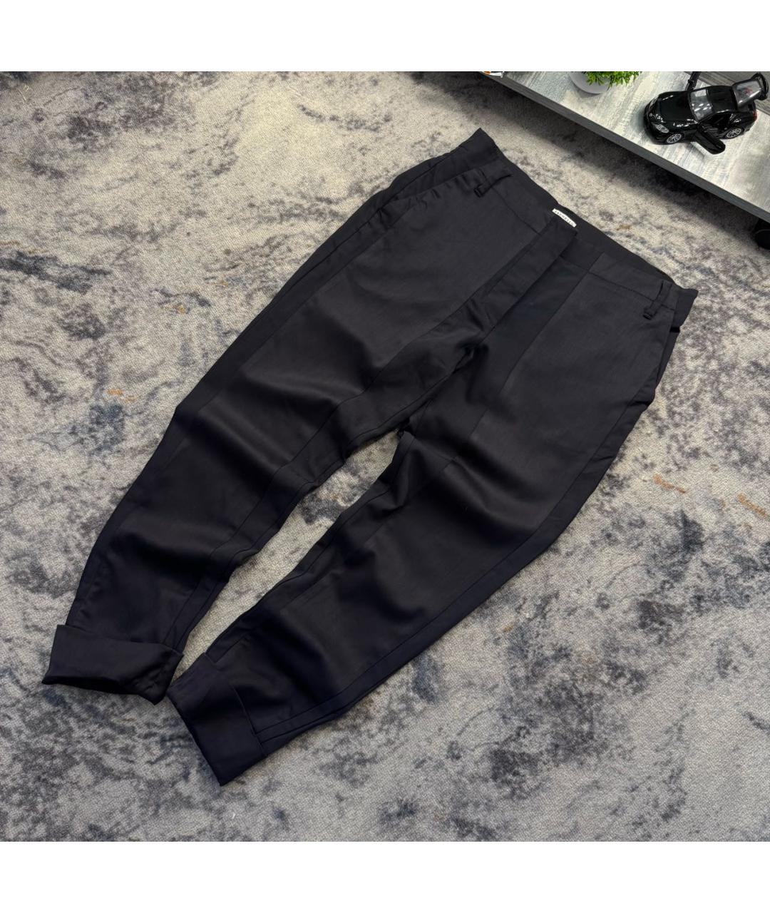 BRUNELLO CUCINELLI Темно-синие шерстяные брюки узкие, фото 2