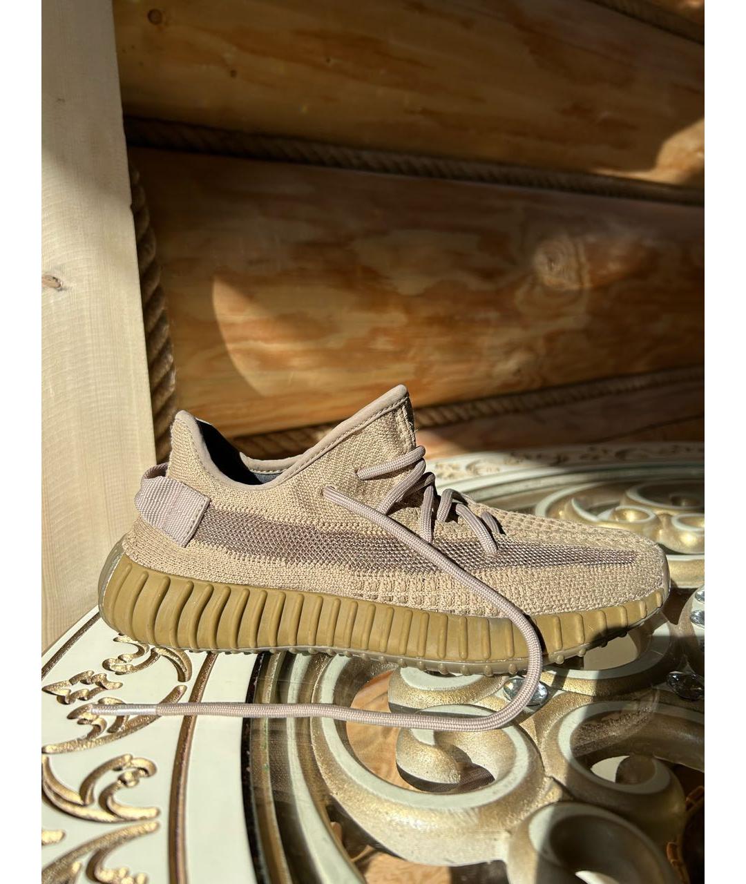 ADIDAS YEEZY Бежевые текстильные кроссовки, фото 6