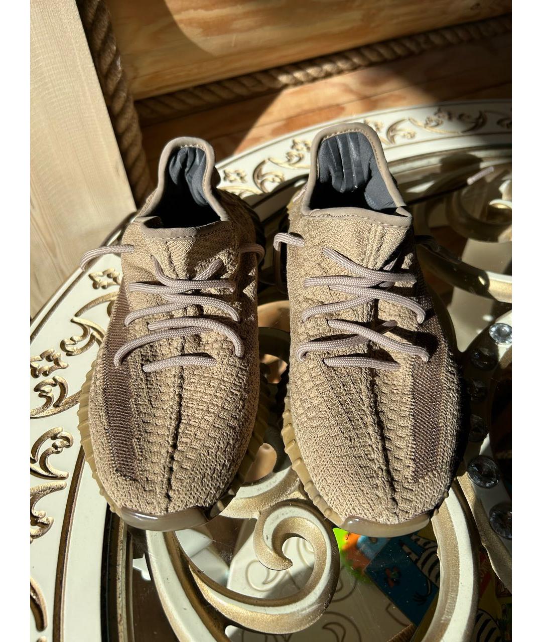 ADIDAS YEEZY Бежевые текстильные кроссовки, фото 2