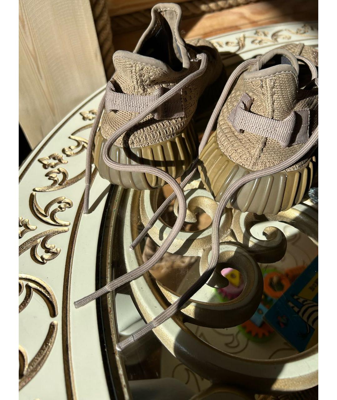 ADIDAS YEEZY Бежевые текстильные кроссовки, фото 5