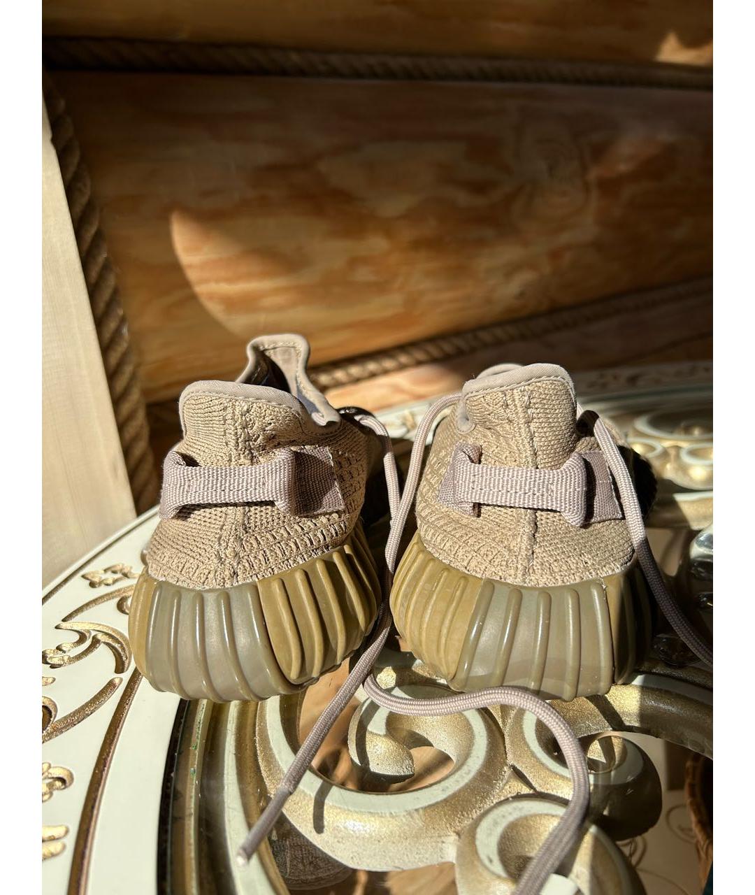 ADIDAS YEEZY Бежевые текстильные кроссовки, фото 4