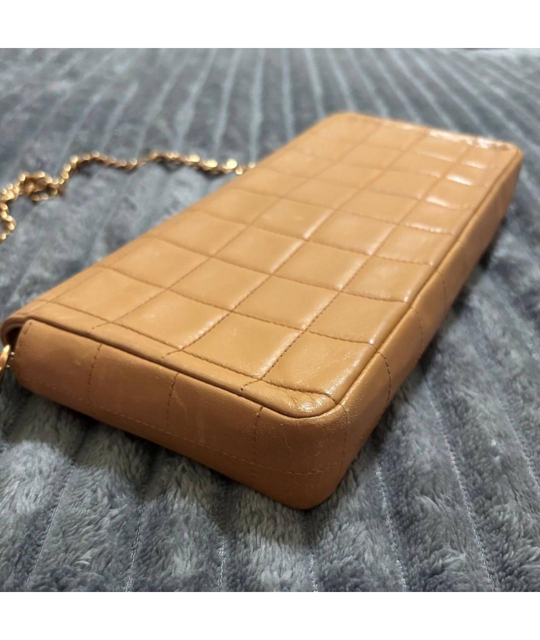 CHANEL Бежевая кожаная сумка через плечо, фото 7