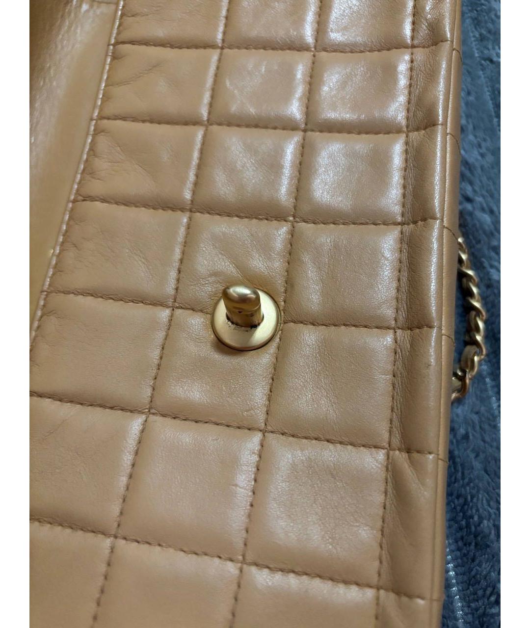 CHANEL Бежевая кожаная сумка через плечо, фото 8