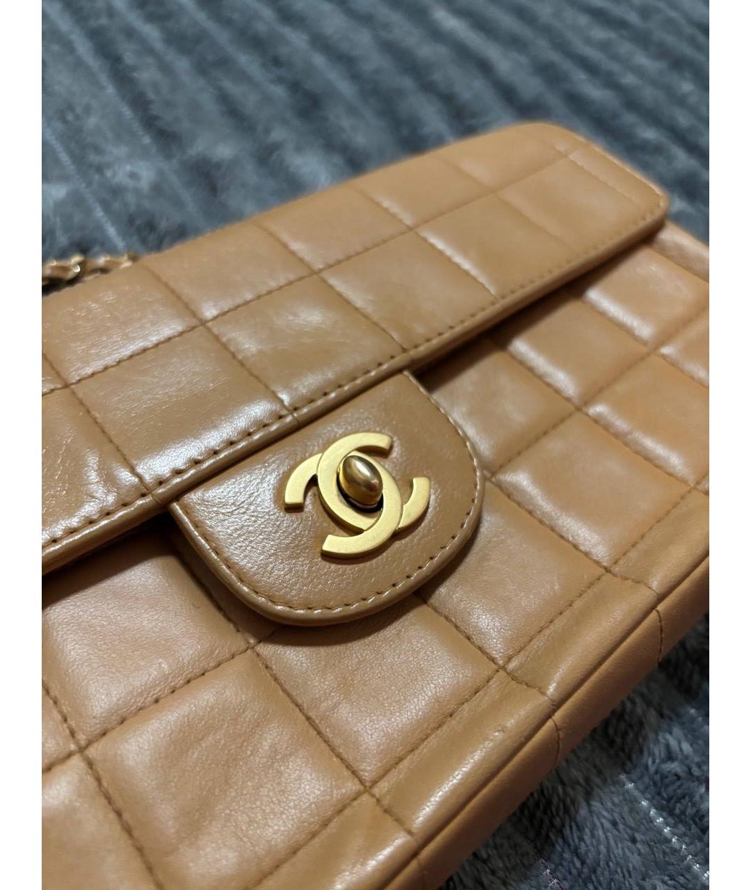 CHANEL Бежевая кожаная сумка через плечо, фото 3