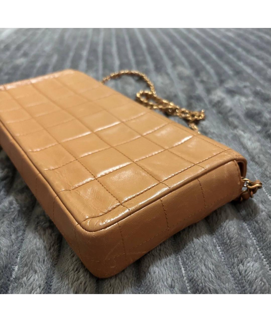 CHANEL Бежевая кожаная сумка через плечо, фото 6