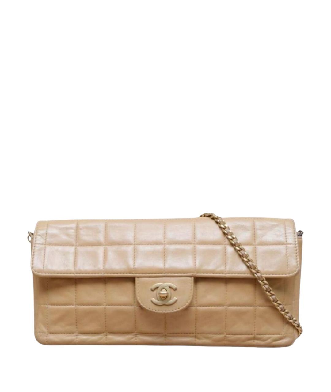 CHANEL Бежевая кожаная сумка через плечо, фото 1