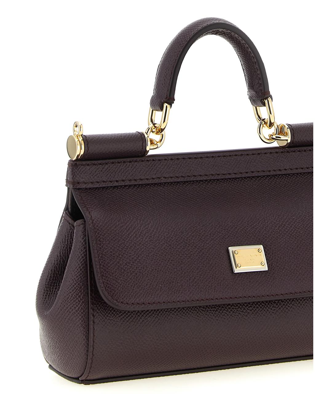 DOLCE&GABBANA Фиолетовая кожаная сумка тоут, фото 3