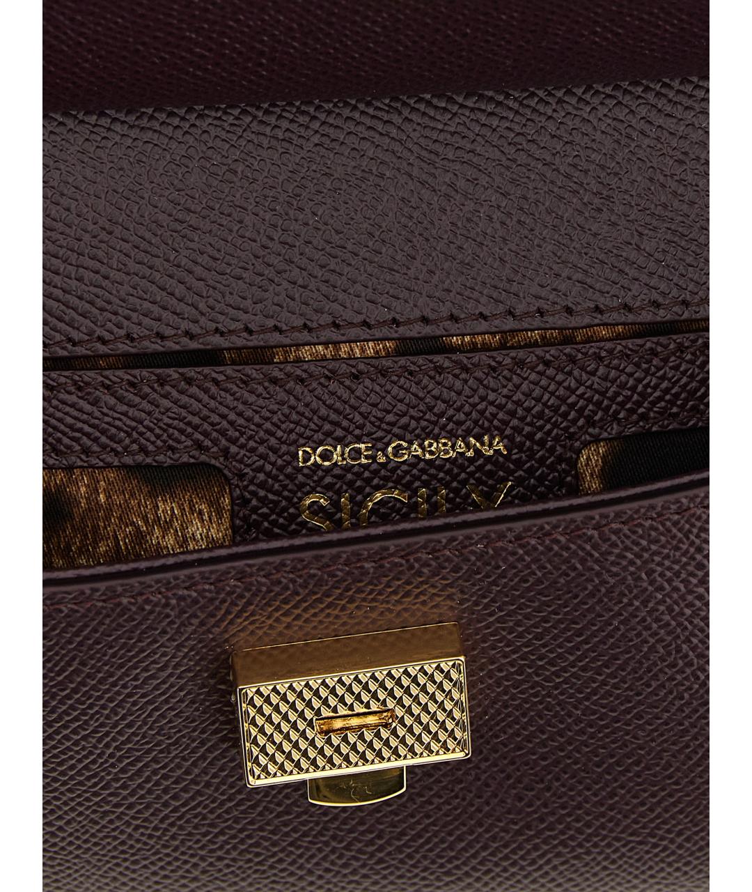 DOLCE&GABBANA Фиолетовая кожаная сумка тоут, фото 4