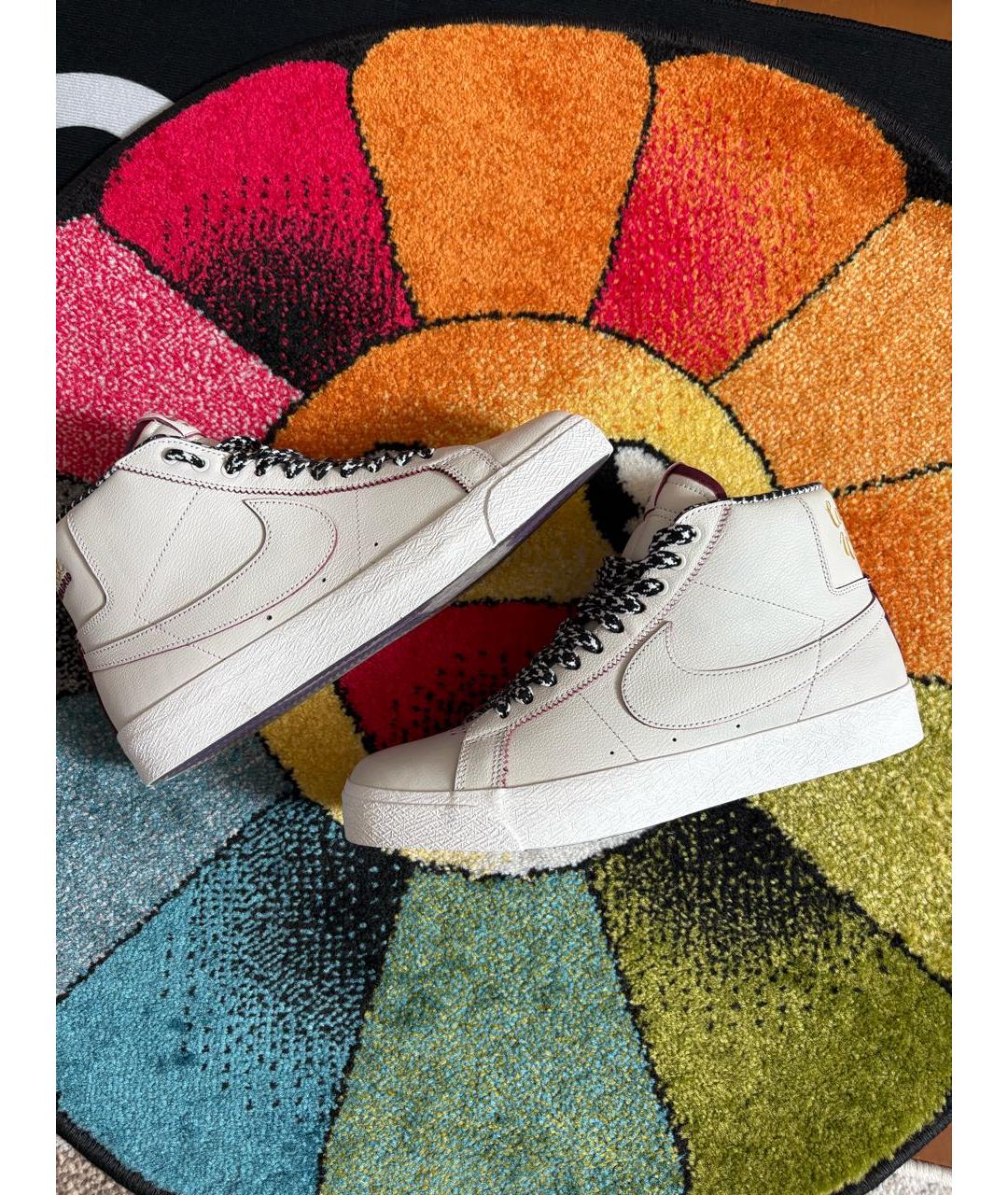 NIKE Белые кожаные высокие кроссовки / кеды, фото 7