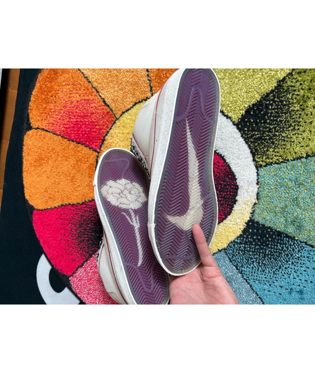 NIKE Белые кожаные высокие кроссовки / кеды, фото 4