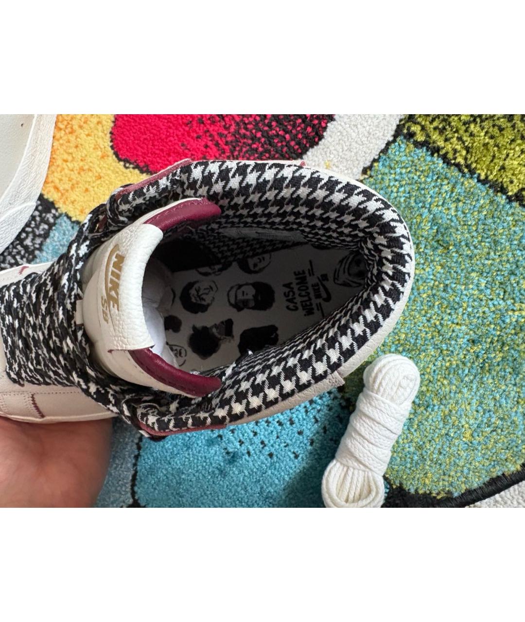 NIKE Белые кожаные высокие кроссовки / кеды, фото 3