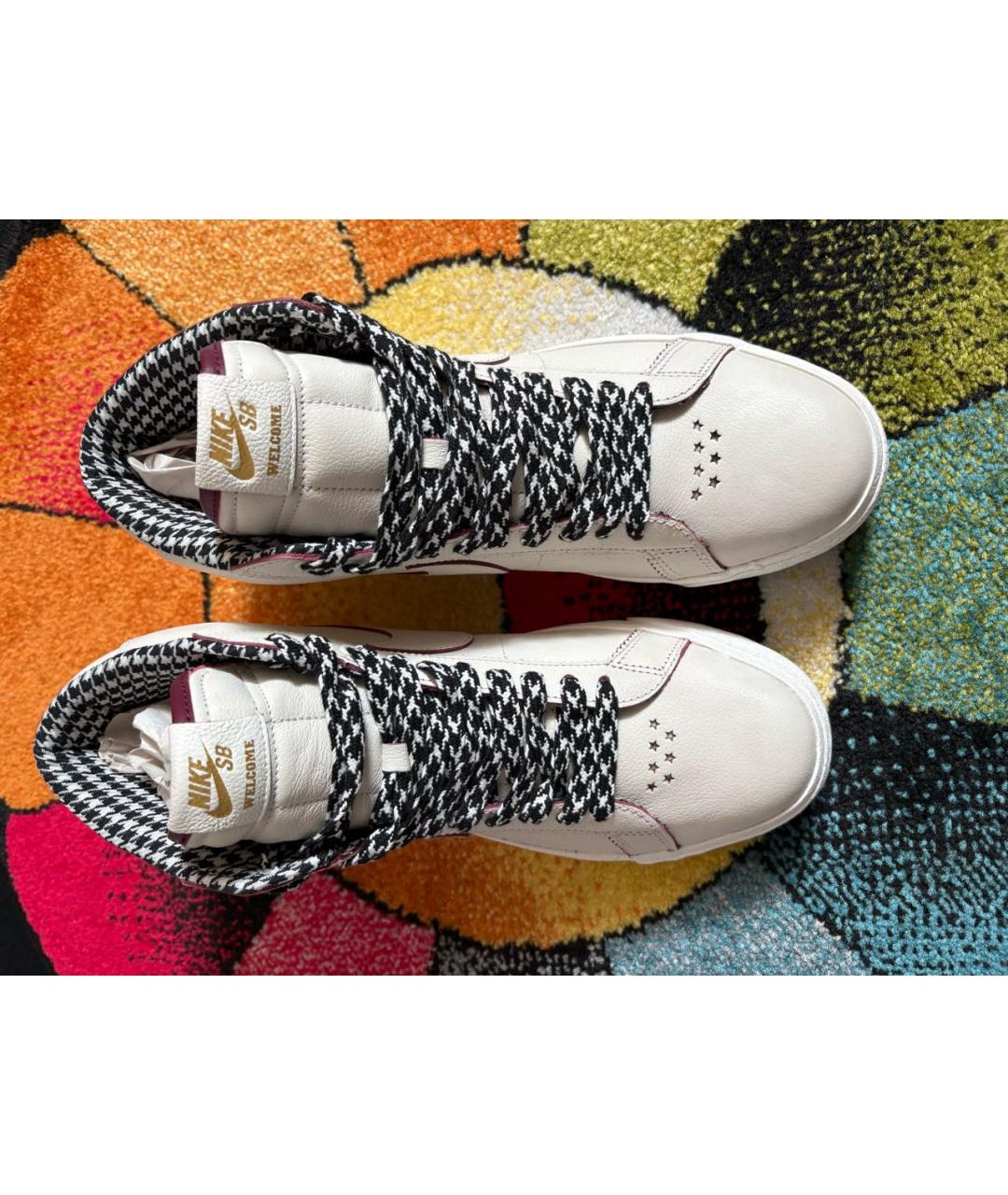 NIKE Белые кожаные высокие кроссовки / кеды, фото 2