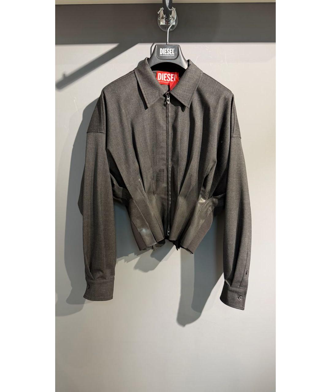 DIESEL Антрацитовый полиэстеровый жакет/пиджак, фото 5