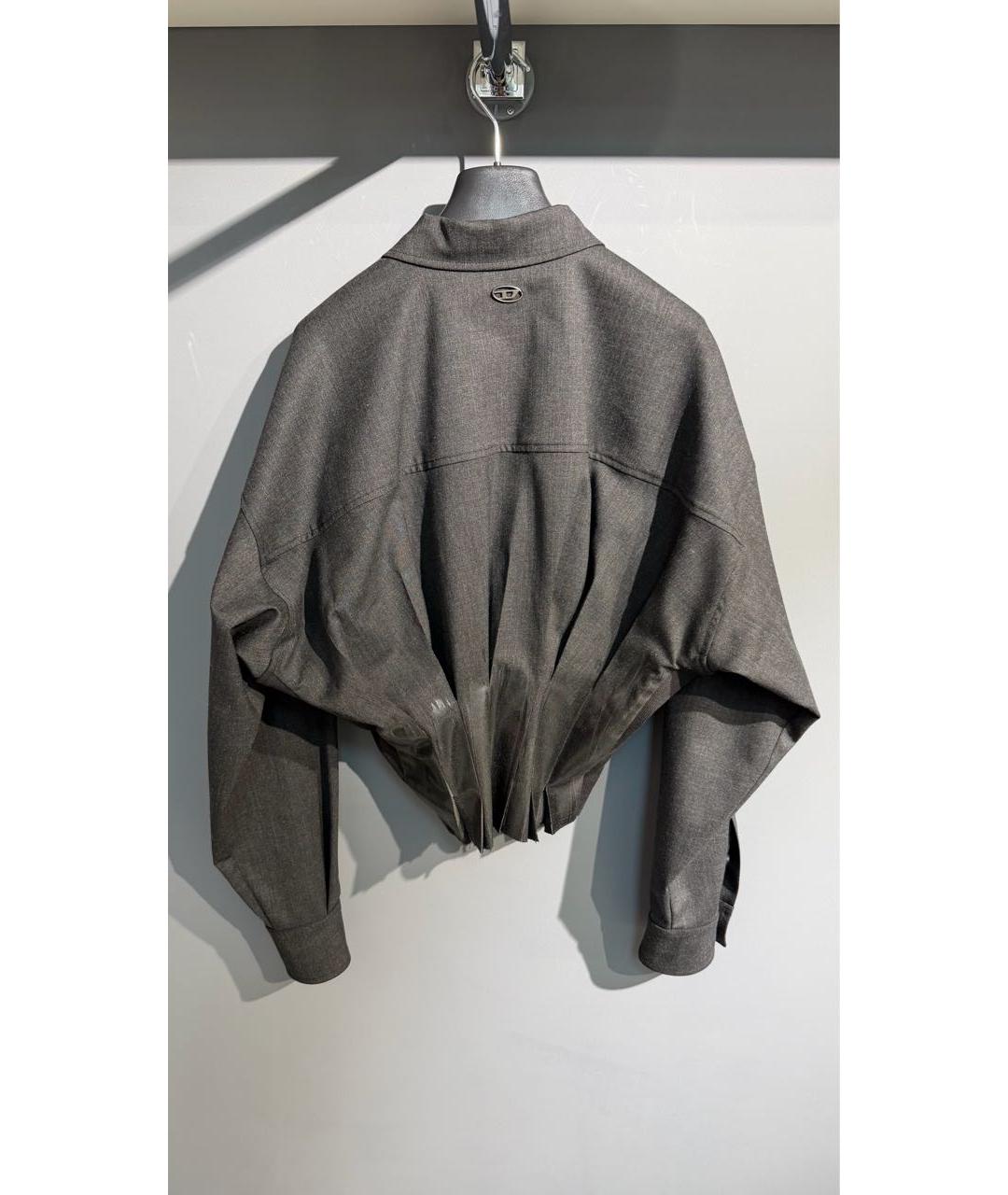 DIESEL Антрацитовый полиэстеровый жакет/пиджак, фото 2