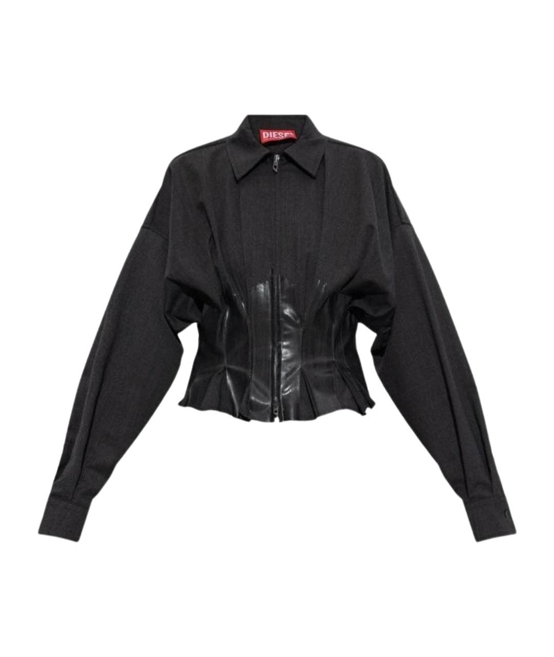 DIESEL Антрацитовый полиэстеровый жакет/пиджак, фото 1