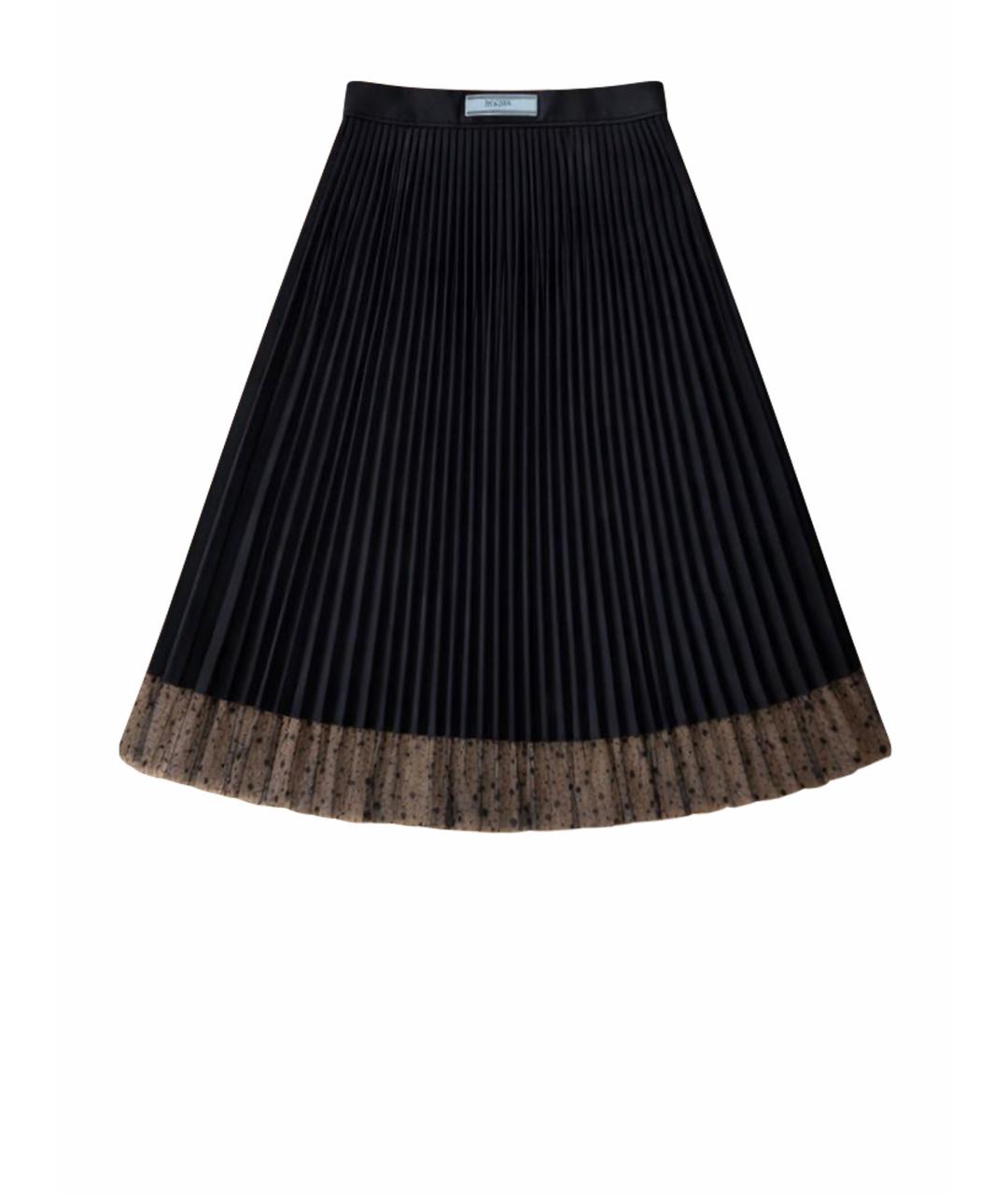 PRADA Черная хлопковая юбка миди, фото 1