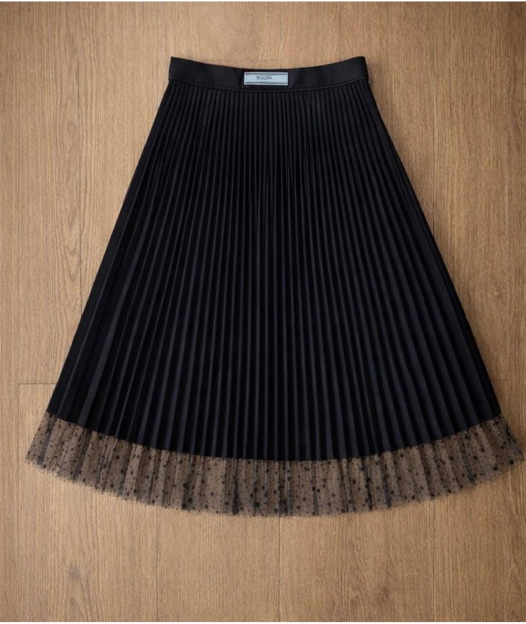 PRADA Черная хлопковая юбка миди, фото 6