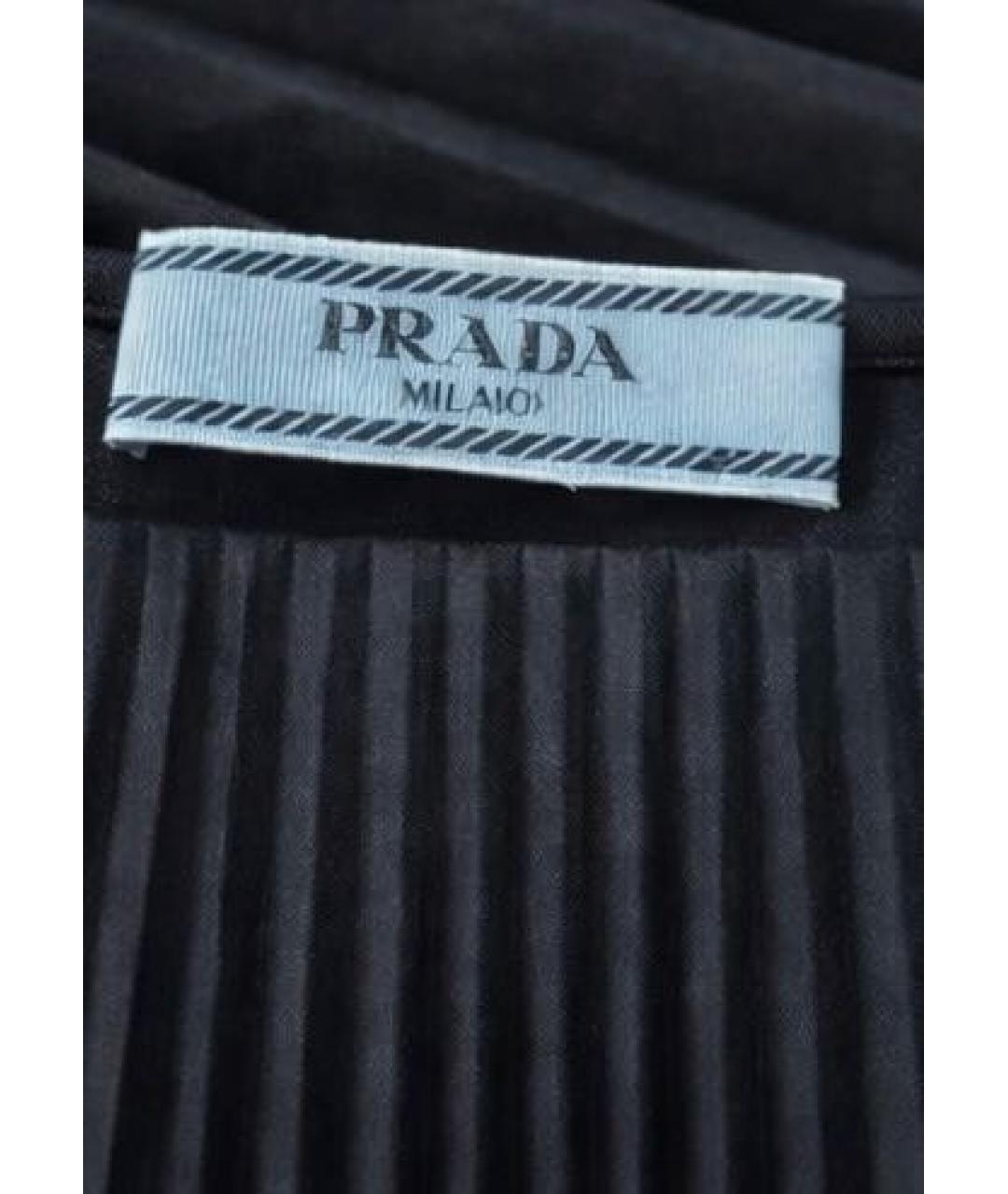 PRADA Черная хлопковая юбка миди, фото 3