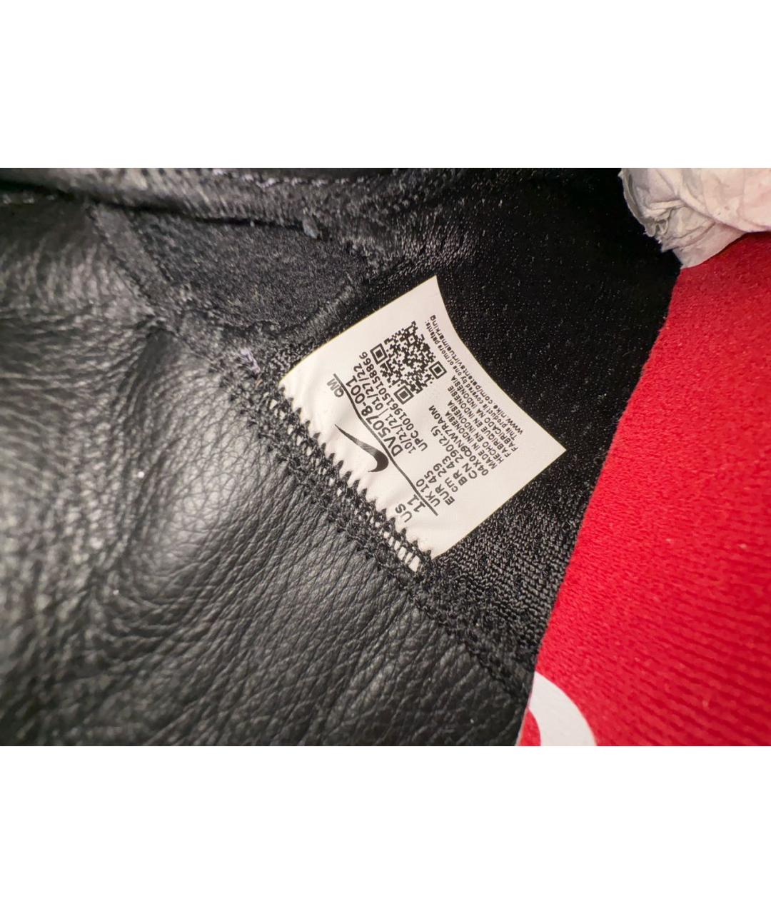 NIKE Черные кожаные высокие кроссовки / кеды, фото 5